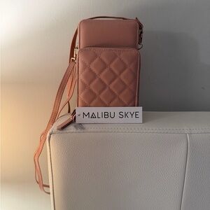 Malibu Skye Blush Quilted Crossbody Bag NWT